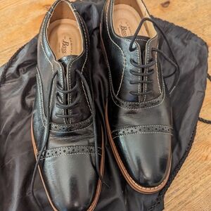 G.H. Bass Black Cap-Toe Oxford Leather Shoes Men's US 8